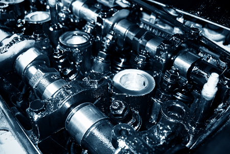 Toned photo of Dirty Motor Engine closeup