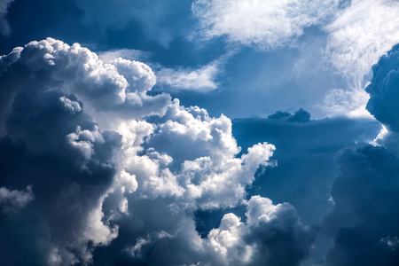 Storm Cloud closeup on the Blue Sky Backgroundの写真素材