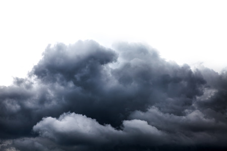 Storm Cloud closeup Isolated on the White Backgroundの写真素材