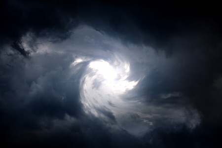 Blurred Swirl in the Dark Storm Cloudsの写真素材