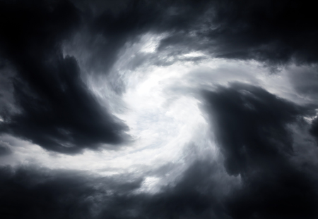 Blurred Swirl in the Dark Storm Cloudsの写真素材