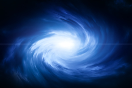Blurred Swirl in the Dark Storm Cloudsの写真素材