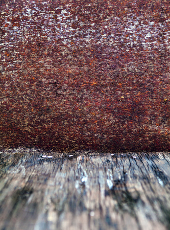 Abstract Background with Wooden Blurred Floor and Rusty Wall
