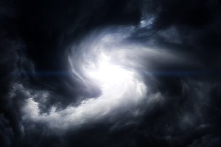 Blurred Swirl in the Dark Storm Cloudsの写真素材