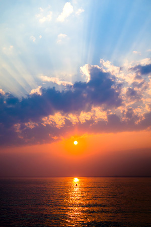 Beautiful Summer Landscape of the Sea and Sunsetの写真素材