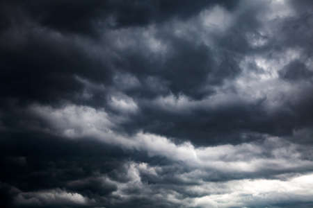 Dramatic Dark Clouds before Thunder Storm and Rainの写真素材