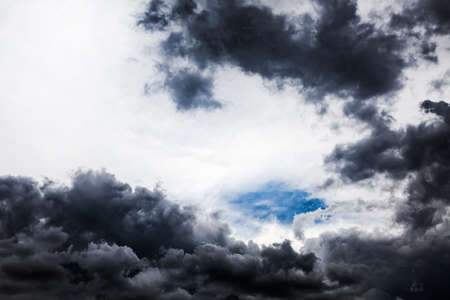 Dramatic Dark Clouds before Thunder Storm and Rainの写真素材