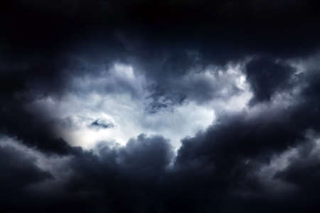 Dramatic Dark Clouds before Thunder Storm and Rain