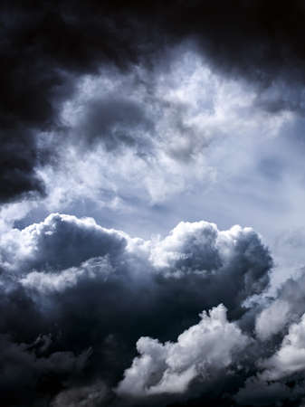 Dramatic Dark Clouds before Thunder Storm and Rainの写真素材