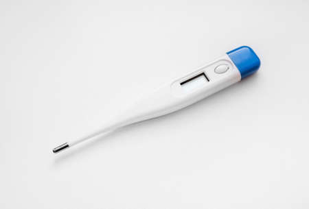 Medical Thermometer on the White Background closeup