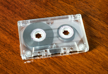 Audio Cassette on the Tableの写真素材