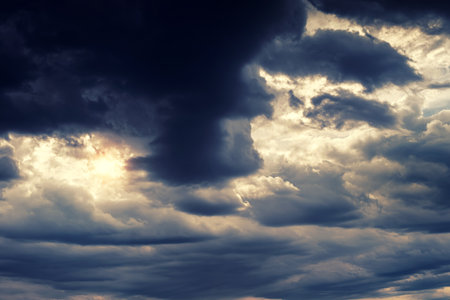 Dramatic Rain Clouds Background in the Stormy Weatherの写真素材