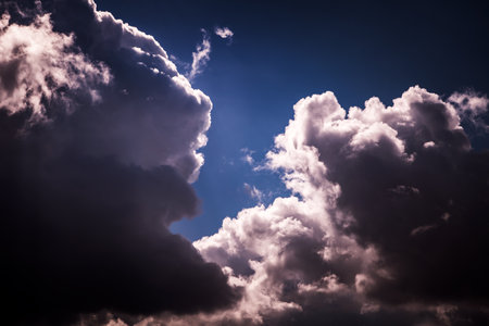Dramatic Storm Clouds Background in the Stormy Weatherの写真素材