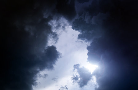 Dramatic Rain Clouds Background in the Stormy Weatherの写真素材