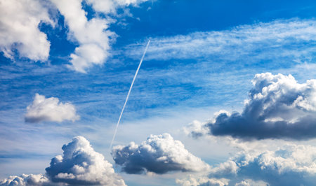 Clouds Background with a Blue Skyの写真素材