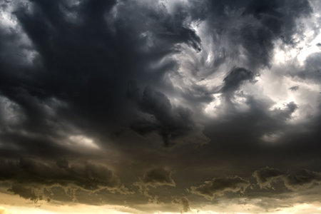 Dramatic Rain Clouds Background in the Stormy Weatherの素材 [FY310200707573]