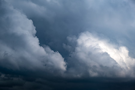Dramatic Rain Clouds Background in the Stormy Weatherの写真素材