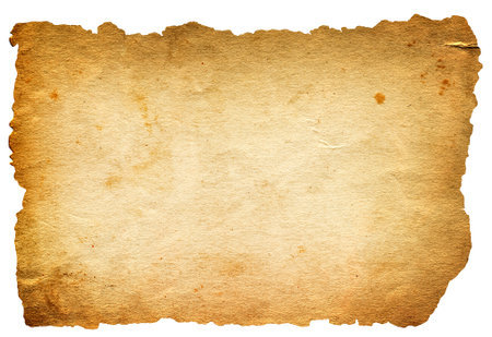 Old and Vintage Paper Isolated on the White Backgroundの写真素材