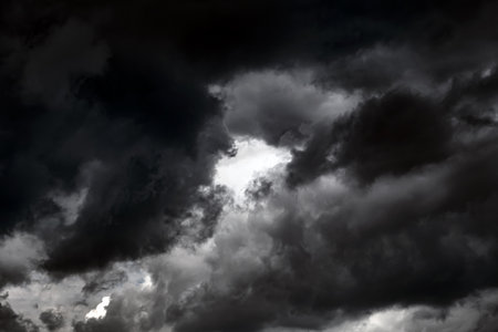 Dramatic Rain Clouds Background in the Stormy Weatherの写真素材
