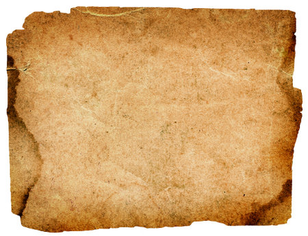 Old and Vintage Paper Isolated on the White Backgroundの写真素材