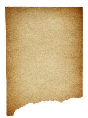 Old and Vintage Paper Isolated on the White Backgroundの写真素材