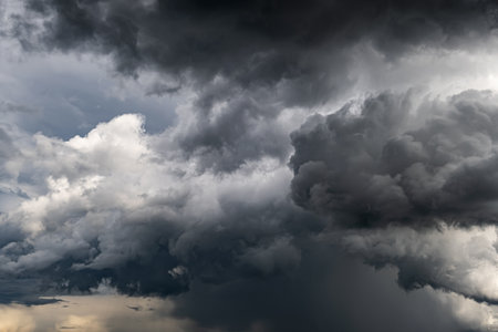 Dramatic Rain Clouds Background in the Stormy Weatherの写真素材