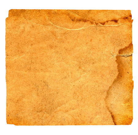 Texture of the Old and Vintage Paper Isolated on the White Backgroundの写真素材