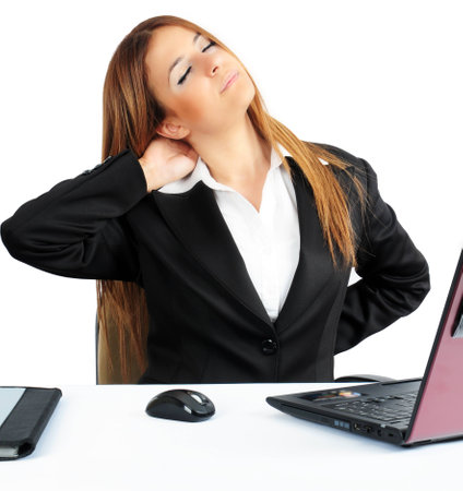 Business woman Having Backacheの写真素材