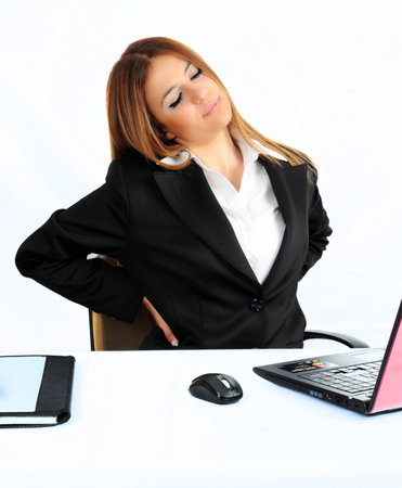 business woman aching waistの写真素材
