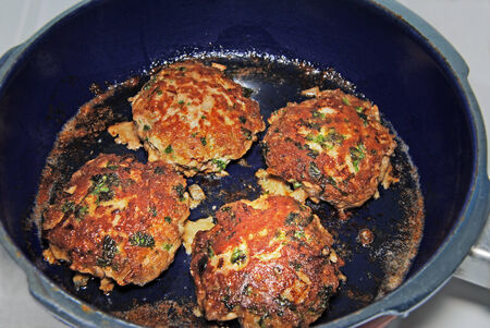 Meat Balls in a Frying Panの写真素材