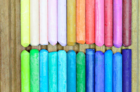 colorful oil pastels , close upの写真素材
