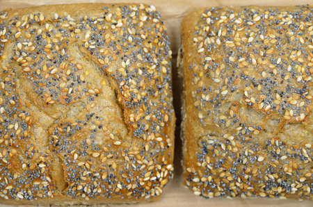 Two Wholemeal Buns, close up