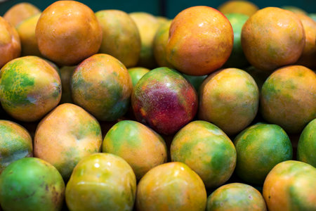 Mango fruit in the market, Thailand. Close-up.の写真素材
