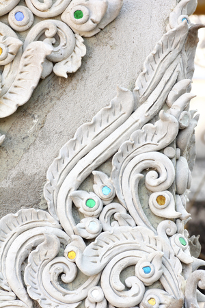 Stucco white sculpture decorative pattern wall designの写真素材