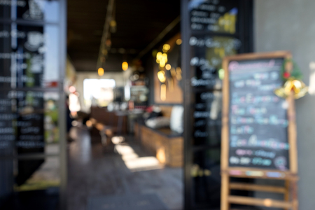 Blur front window coffee shop vintage restaurantの写真素材