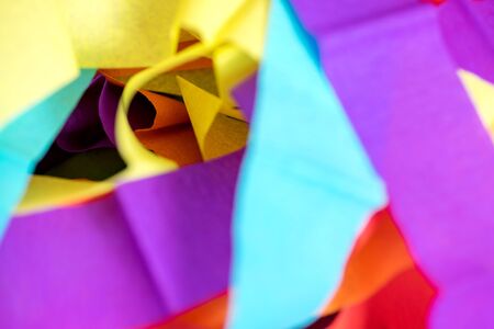 closeup group of color strip paper for backgroundの写真素材
