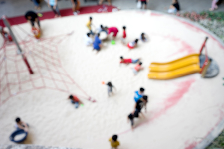 blur child play in playground outdoor shopping mallの写真素材