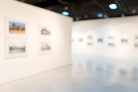 blur white room art gallery exhibition displayの写真素材