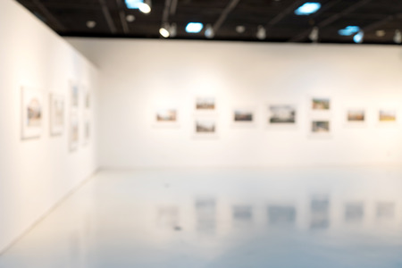 blur white room art gallery exhibition displayの写真素材