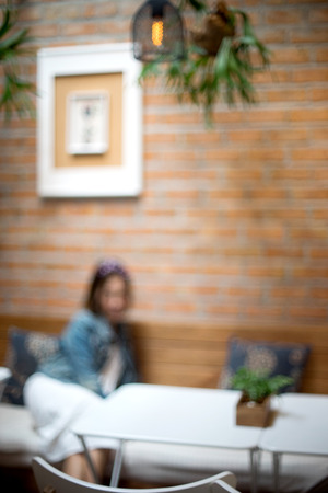 blur coffee shop white tone light and bokehの写真素材