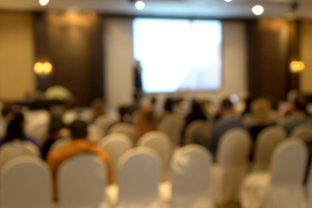 Blur of seminar room in convention hall , hotel or big roomの写真素材