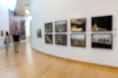 blur white museum room art gallery exhibition displayの写真素材