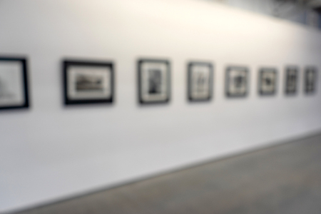 blur white museum room art gallery exhibition displayの写真素材