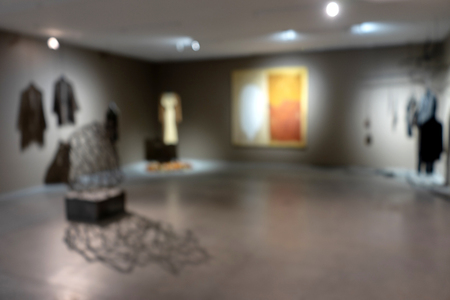 blur black museum room art gallery exhibition displayの写真素材