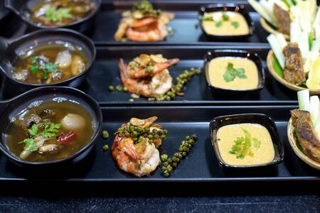Prepare set for Thai food in dinner individual personal set.