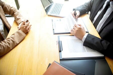 New staff candidate are in Job interview with corporate business manager in office - recruitment process conceptの写真素材