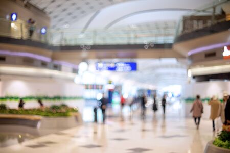 image of blur airpot  people use airplane and walk in the terminal , some one arrival some in their trip.の写真素材