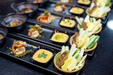 Prepare set for Thai food in dinner individual personal set.の写真素材