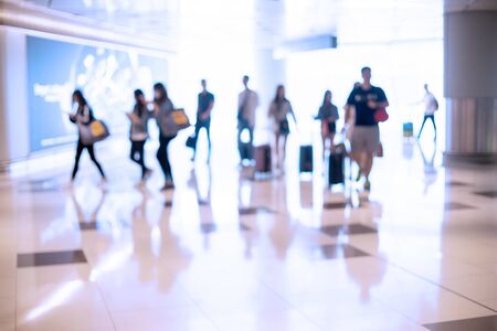 image of blur airpot  people use airplane and walk in the terminal , some one arrival some in their trip.の写真素材