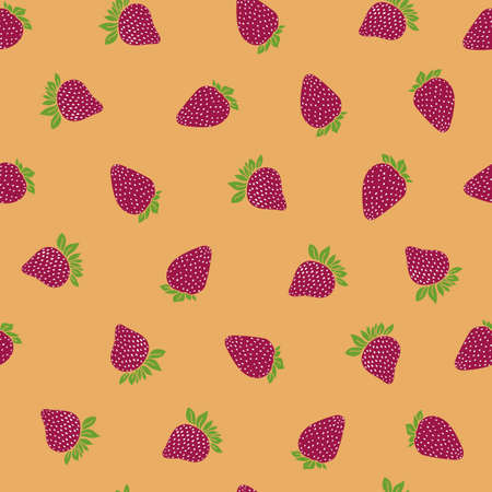 Vector seamless pattern with strawberries design background. Perfect for fabric, scrapbooking, wallpaper projects.のイラスト素材
